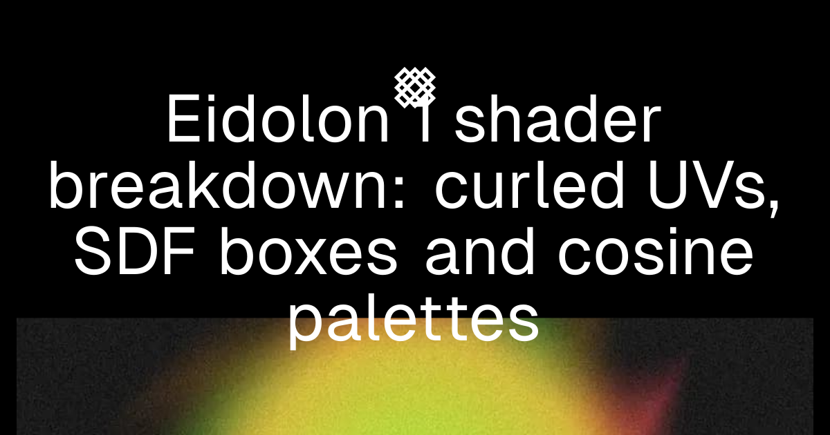Breakdown of Eidolon 1 — Fragments